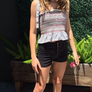 Bundle with crop tip and black shorts